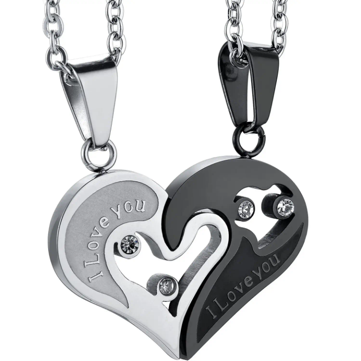 ENSEMBLE BIJOUX DE COUPLE_PENDENTIF DIAMANT