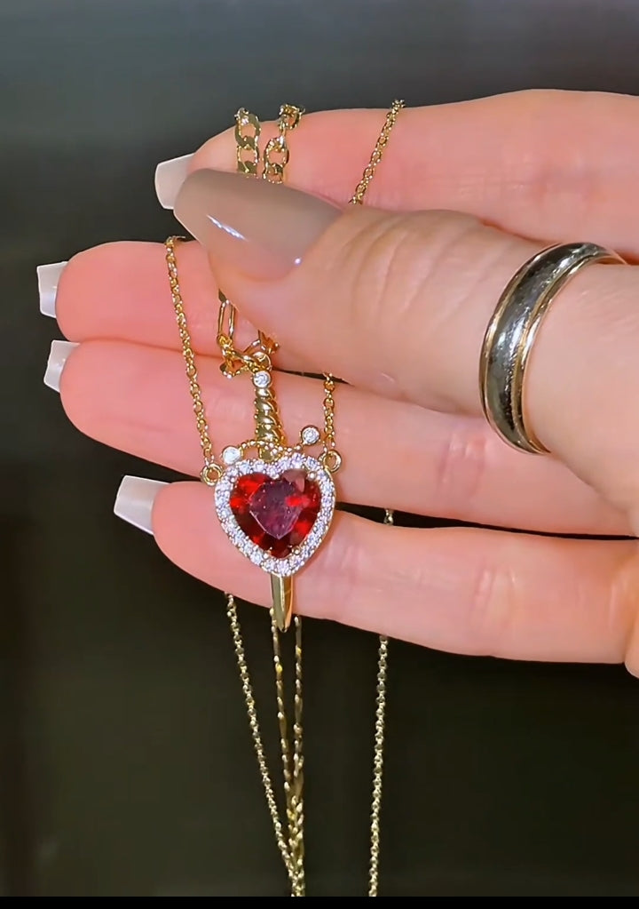 COFFRET COLLIER DUO COEUR_EPEE